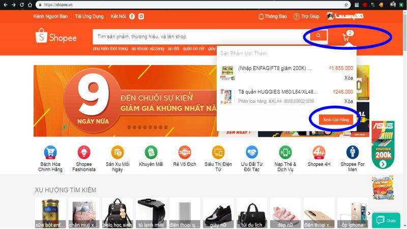 Cach mua hang online tren Shopee 1 1